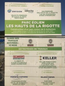 Réunion de chantier sur le parc Éolien - les Hauts de la Rigotte- Parc de 6 Éoliennes (Durée des travaux estimés 15 mois)
